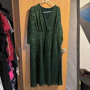 Elegant Green Wrap Dress